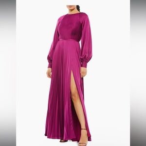 Mac Duggal Fuchsia Long Sleeve Dress